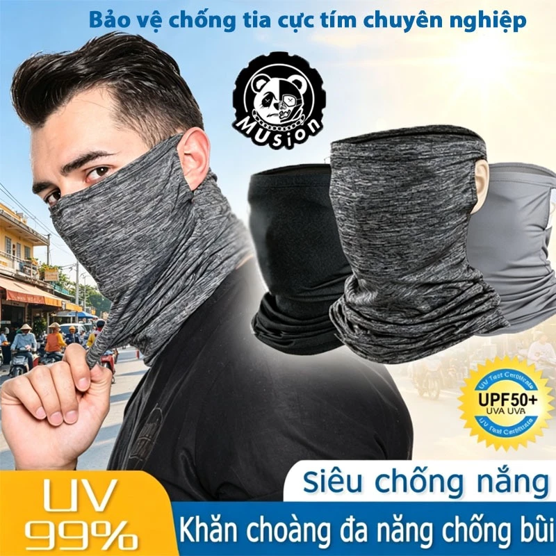 Khăn vải che mặt bằng vải lụa lạnh khô nhanh chống bụi chống UV thích hợp cho các hoạt động lái xe câu cá