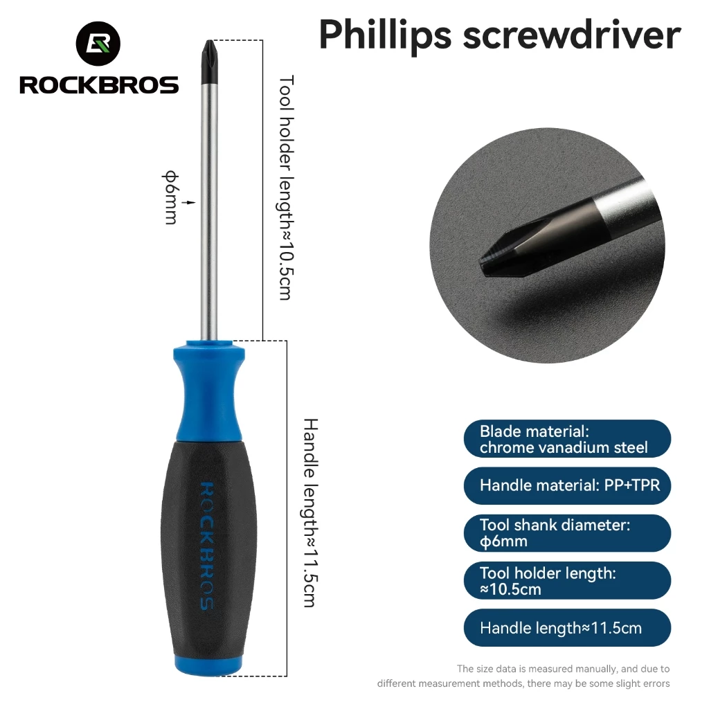 ROCKBROS Tua vít Phillips từ tính PH2 Thép xe đạp PP + TPR Tay cầm mềm để giữ thoải mái
