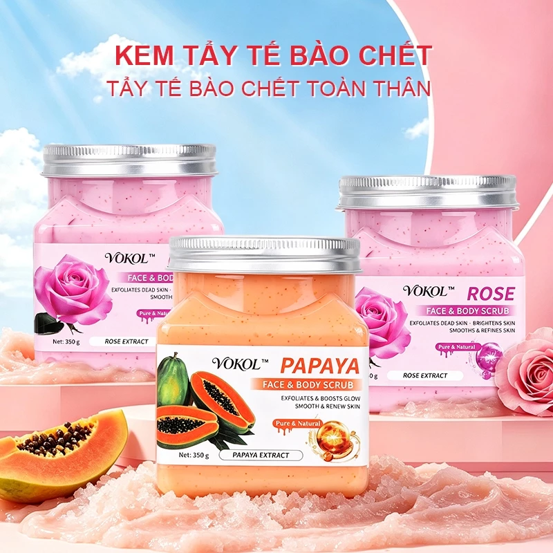 VOKOL-350g tẩy tế bào chết da mặt & cơ thể và làm sạch sâu da gà cho toàn thân