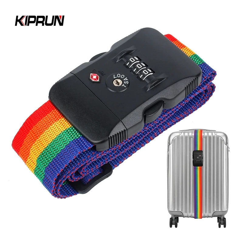 Khóa Hải Quan Mật Khẩu KIPRUN TSA, Dây Hành Lý Cho Vali, Dây 2M Có Thể Điều Chỉnh Vali Đóng Gói Dây Có Khóa Kết Hợp TSA