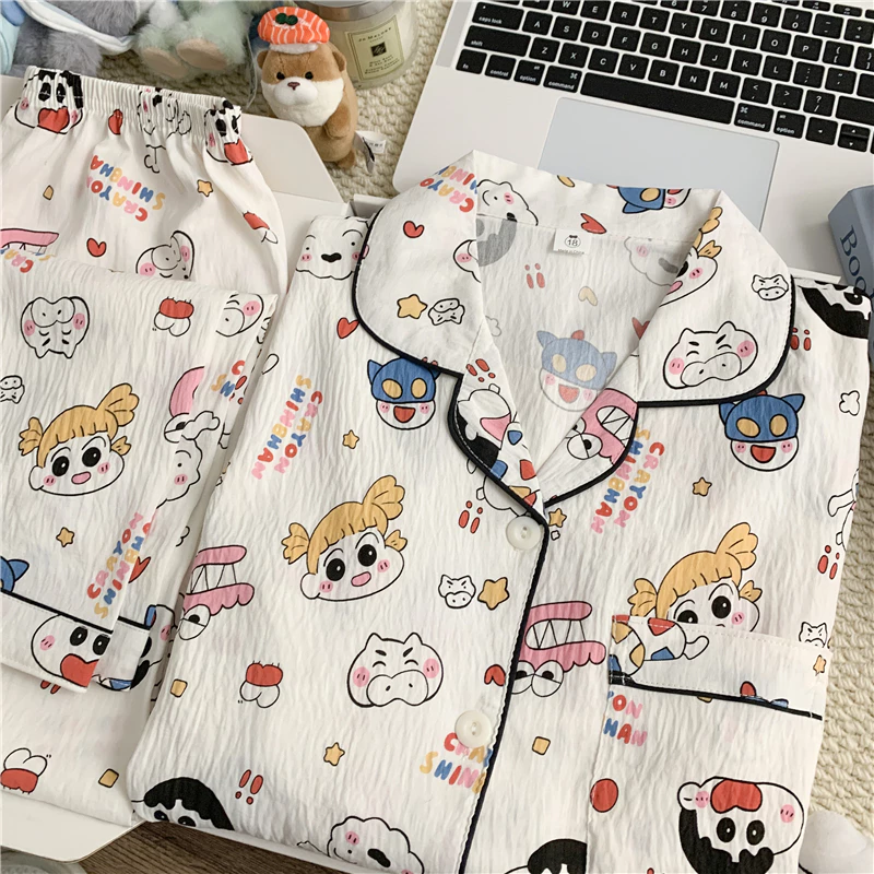 Vải mới Đồ ngủ trẻ em Váy ngủ dài tay dành cho tuổi Teen Váy ngủ dài tay cho bé trai hoặc bé gái Quần áo dài có ve áo bằng vải cotton cho 3-14 tuổi