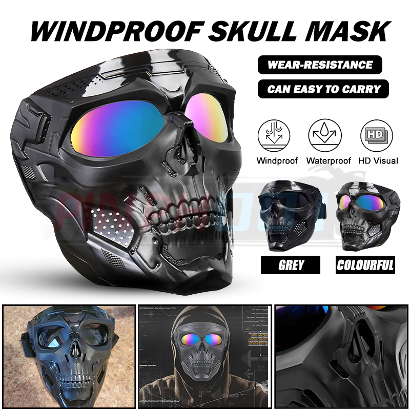 Skull Mask Cao Cấp Mặt Nạ Xe Máy,Mặt Nạ Mũ Bảo Hiểm Thể Thao Dành Cho Xe Địa Hình Gió Bụi Và Chống Nước