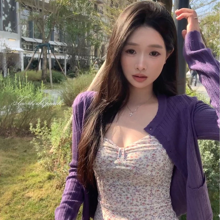 [Seeyou studio] Bộ 2 món Cardigan dệt kim cotton hoa cay ngọt ngào Y2K mới về Y2K dành cho nữ 2560 + 2561