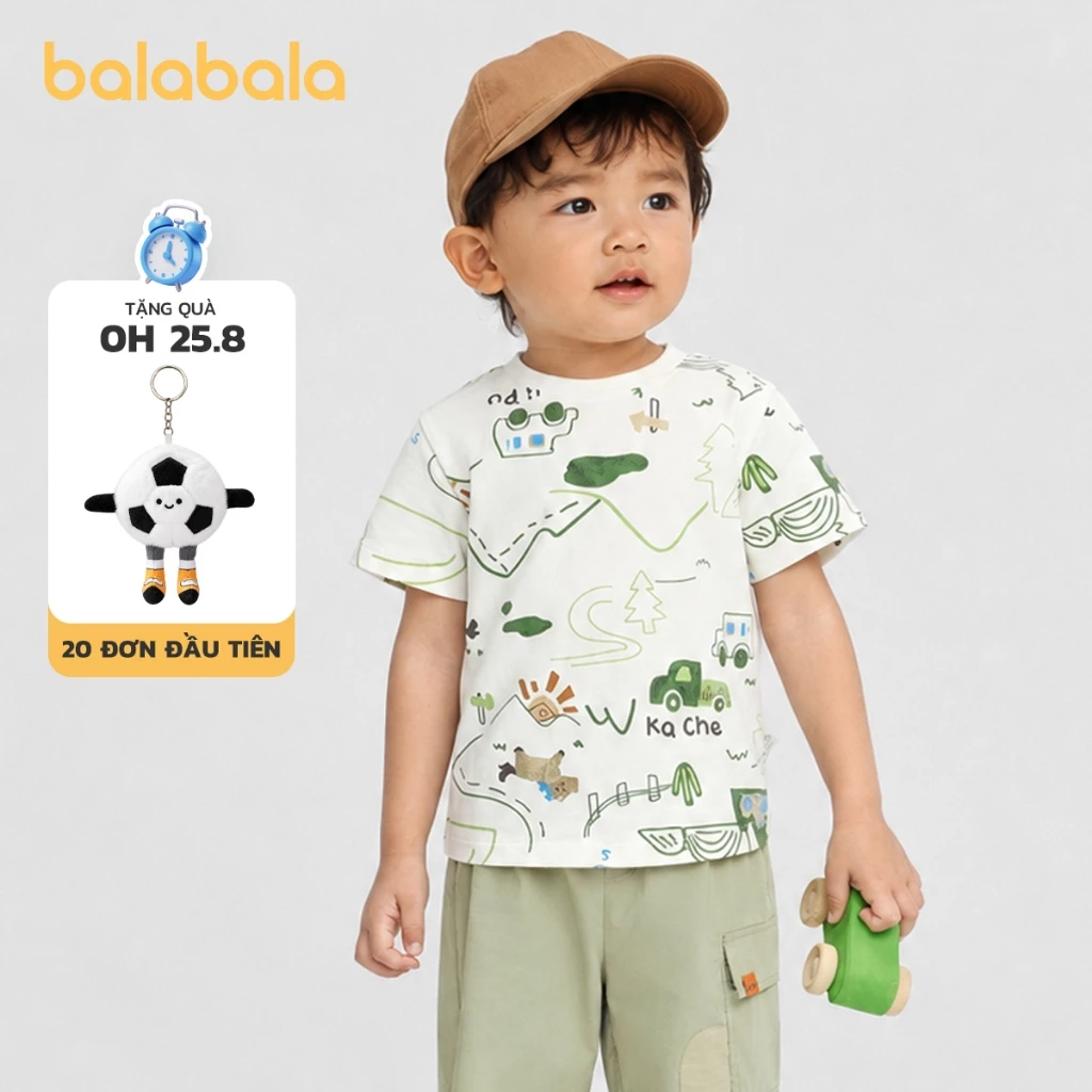 balabala Boys Girls Áo Thun Trẻ Em Mùa Hè 2026 Áo Thun Cotton Ngắn Tay In Ngoài Trời Cho Trẻ Em Áo Thun Thoải Mái Đáng Yêu Cho Trường Học Chơi Hàng Ngày Du Lịch Trang Phục Ngày Lễ Dễ Phối Đồ