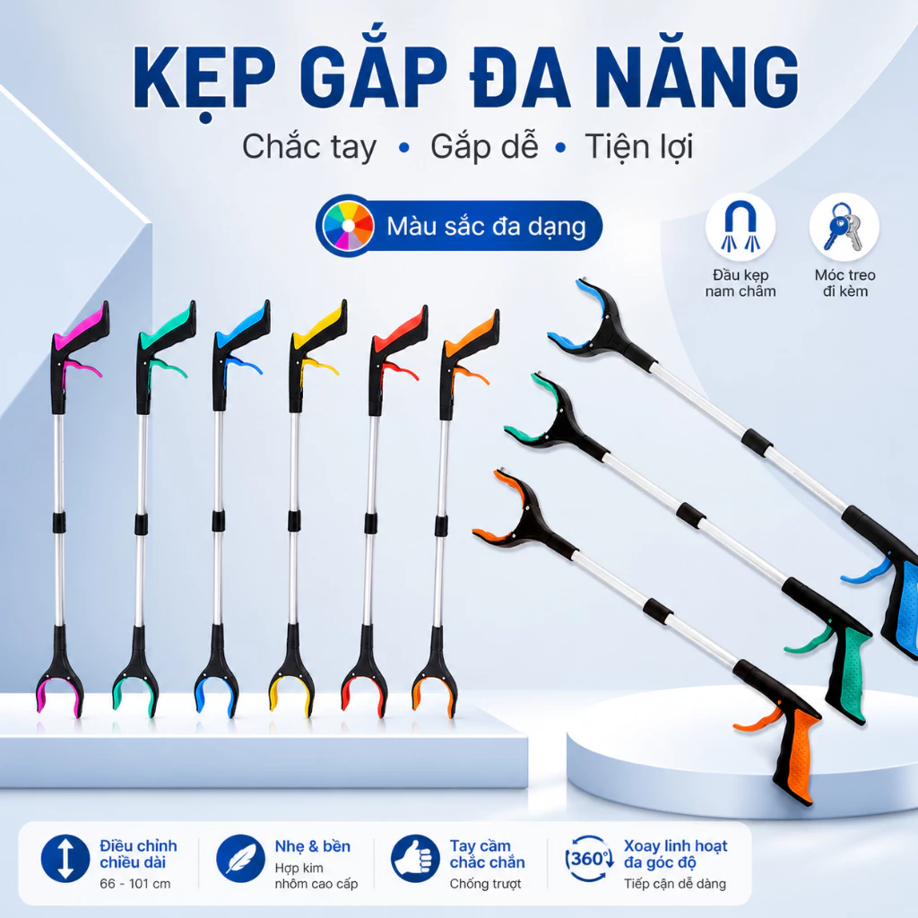 Guouqna 1Pc Có Thể Gập Lại Kẹp Mở Rộng Dụng Cụ Cầm Tay Litter Reachers Pickers Có Thể Gập Lại Rác Lấy Dụng Cụ Lấy Grabbers GUOUqna