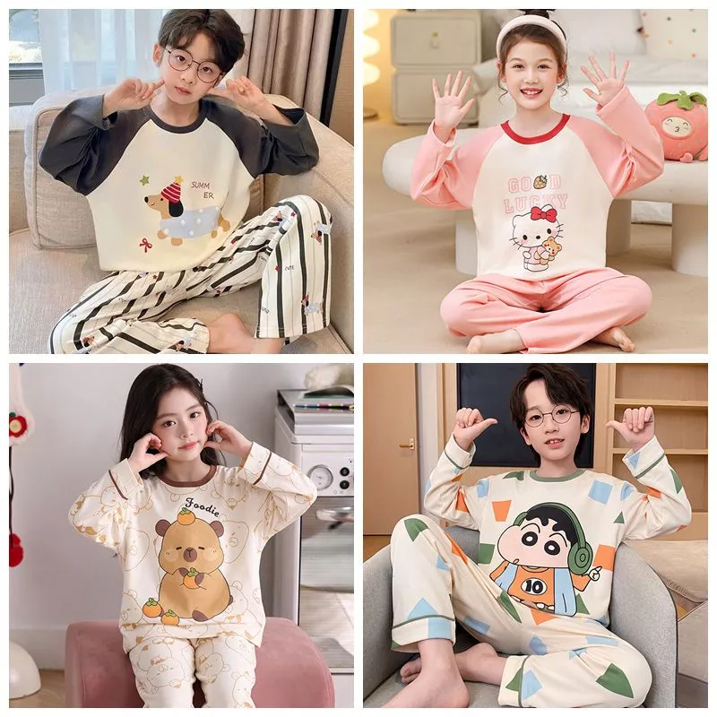 Dễ Thương Gấu Bộ Đồ Ngủ Cô Gái Lớn Đồ Ngủ Bộ Đồ Ngủ Bé Gái Quần Áo Mùa Hè Bộ Đồ Ngủ Trẻ Em