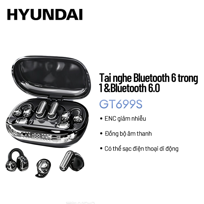 Tai nghe Bluetooth Hyundai GT699S 6 tai nghe không dây Bluetooth 6.0 cảm ứng…
