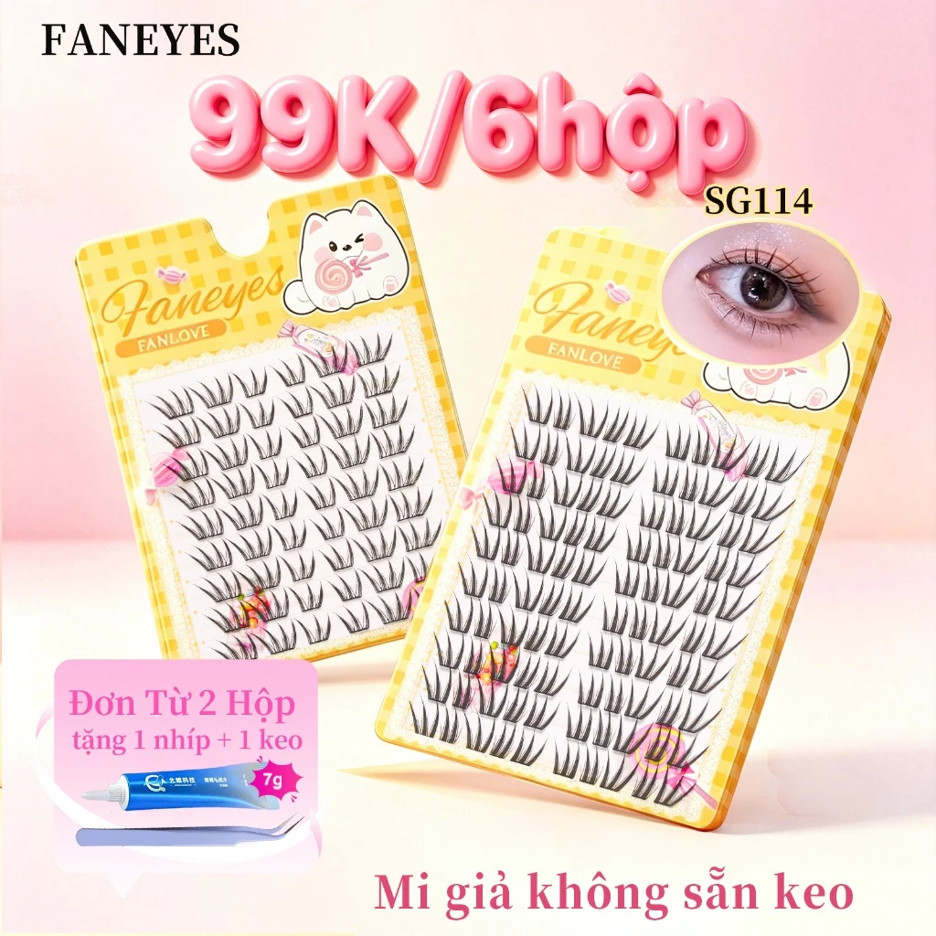 【99K/6hộp】Mi giả không sẵn keo Mi giả ghép giả da dài mảnh tự nhiên làm to mắt tự nhiên và bền vững vật thần cần thiết cho đi làm và chụp ảnh