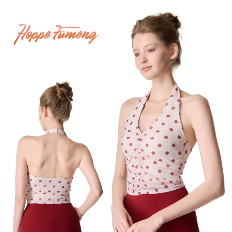 [Hoppe Fumeng] Áo ngực yoga cổ chữ V có đệm cố định thời trang mới về dành cho nữ