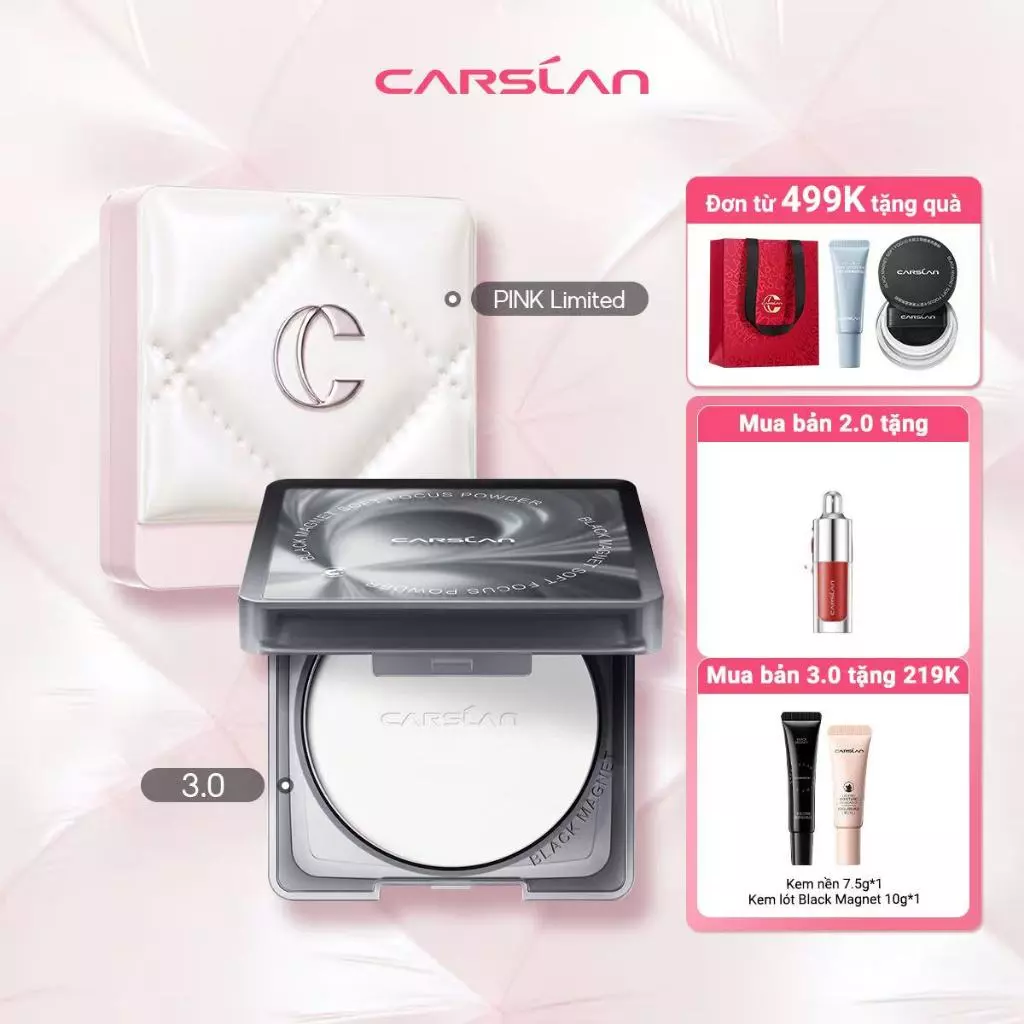 [KOL] Phấn Nén kiềm dầu Carslan Black Magnet Soft Mist 24h Phấn Phủ trang điểm Mềm Mại Lâu Trôi 8g