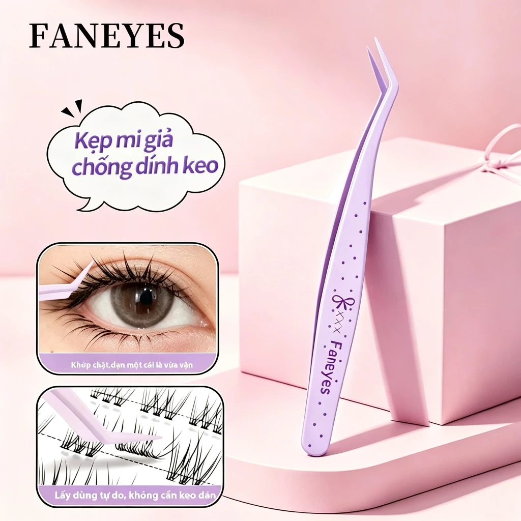 Nhíp kẹp mi giả nhíp kẹp mi không keo độ chính xác cao chống dính vật liệu thép không gỉ kẹp chính xác cảm giác cầm chuyên nghiệp loại bỏ nỗi lo keo dính phúc âm cho người mới bắt đầu và người lười