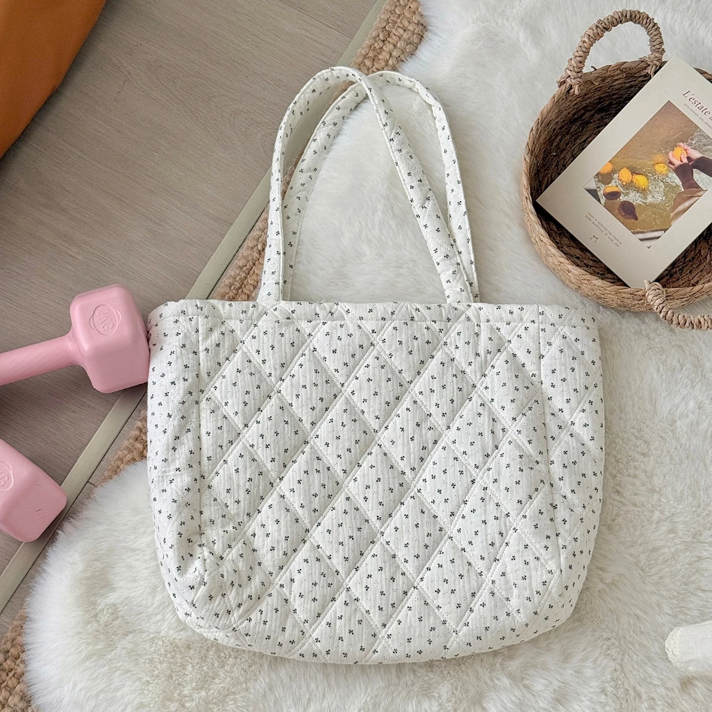 Túi Xách Túi Tote Dung Tích Lớn Nhỏ Hoa Quilted Một Vai Túi Mẹ Tập Thể Dục Du Lịch Túi Bảo Quản
