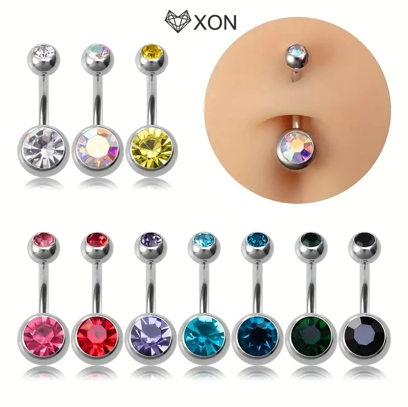 ⚡12h⚡[XON] 20 cái  khuyên rốn gồm 18 màu chất liệu thép không gỉ có đính đá thời trang
