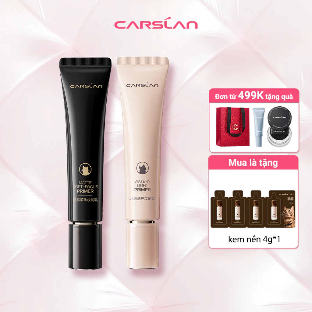 Kem lót trang điểm CARSLAN 24h dưỡng ẩm kiểm soát dầu lâu trôi không bết dính không vón cục 35g