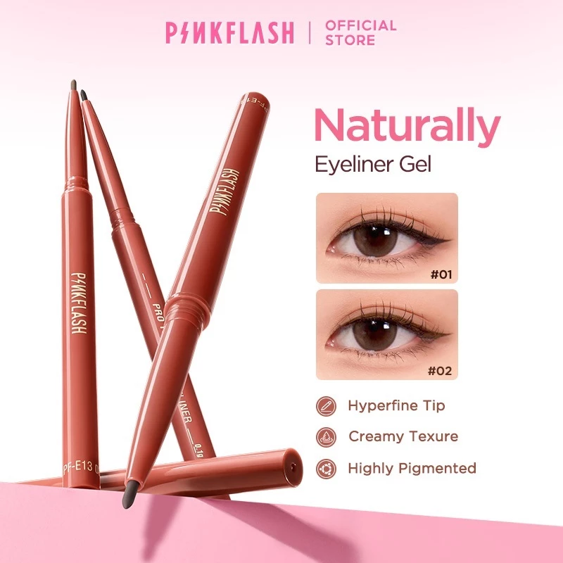 Pinkflash#Bút kẻ mắt dạng Gel mịn không nhòe chống nhòe sắc tố cao
