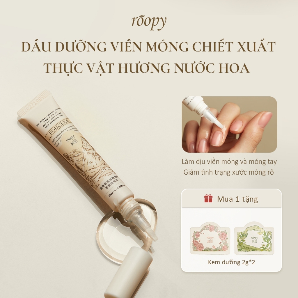 Roopy Dầu Dưỡng Tay và Móng 10ml - Tinh Chất Dưỡng Ẩm Chuyên Sâu Cho Da Tay…