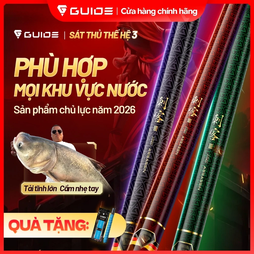 Guide - Cần câu đài  Sát Thủ 3 chuyên săn hàng, carbon 40T + 46T cao cấp, đa dạng độ cứng, cần săn hàng siêu nhẹ, bản nâng cấp mới 2026