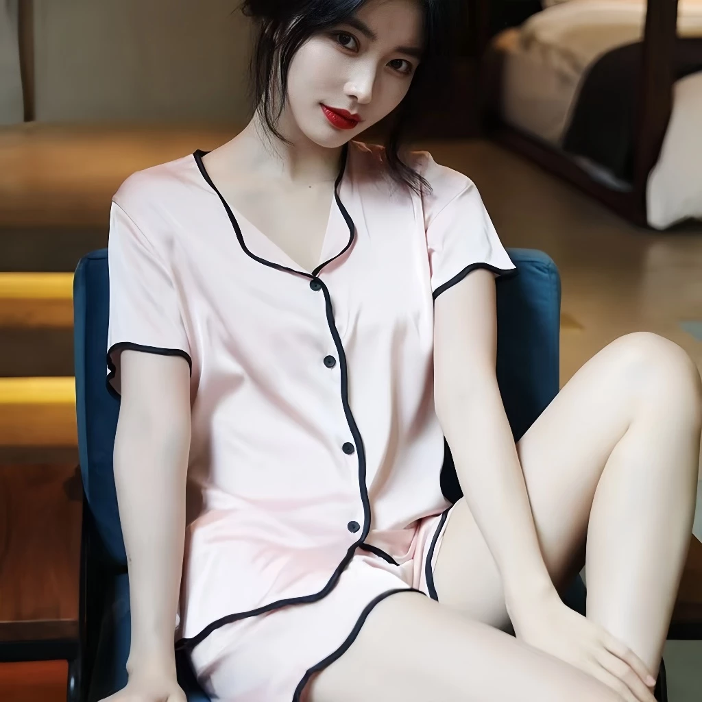 Bộ đồ ngủ mùa xuân cho nữ – Chất lụa mát mịn, mỏng nhẹ – Màu hồng ngọt ngào – Thiết kế viền ren xinh xắn – Phong cách nữ tính, dễ thương – Có thể mặc ở nhà hoặc ra ngoài – Mặc nhà thư giãn, thoải mái
