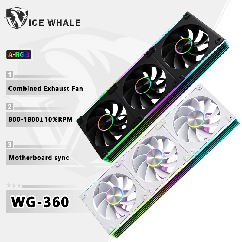 ICE Whale WG-120 / 240 / 360 PC Case Fan 3PIN ARGB Bo Mạch Chủ Đồng Bộ Kết Hợp Cấu Xả Lạnh Quạt Làm Mát