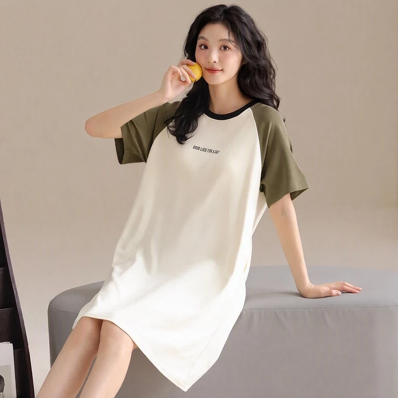 đồ ngủ bộ nữ🌸Váy ngủ🌸100% cotton Mùa Hè Thoáng Mát Hàn quốc Dễ thương ngọt ngào cộc tay