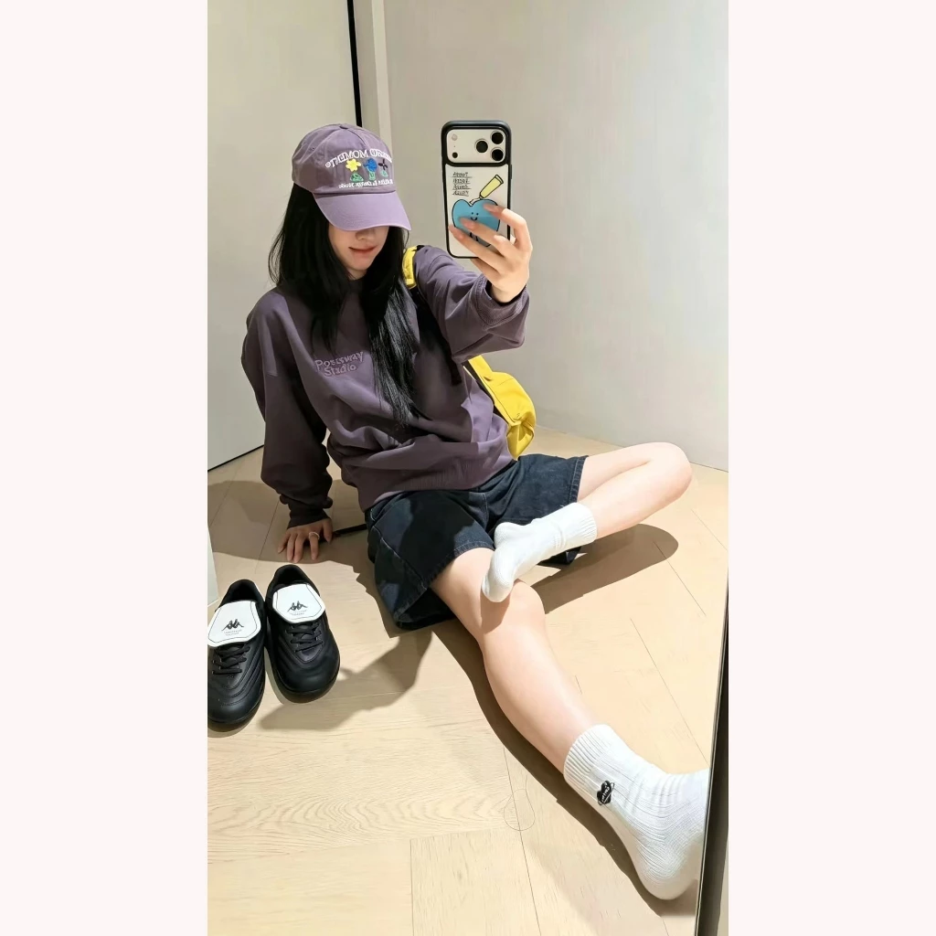 [Seeyou studio] Áo Hoodie cổ tròn thêu nặng thiết kế phong cách Hàn Quốc ‐ Free Loose Casual Top, Premium ‐ Vibe Early ‐ Spring New Arrival 6803