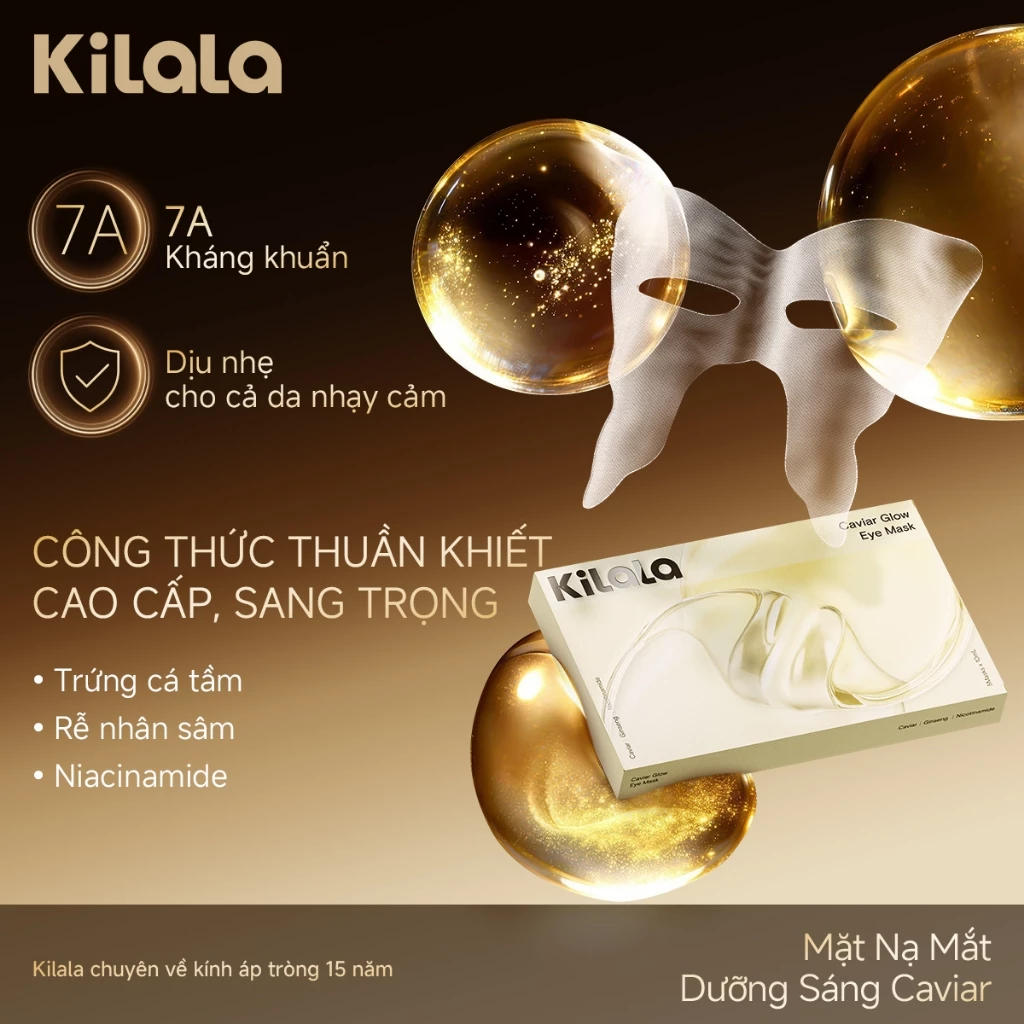 KILALA   Mặt Nạ Mắt Chiết Xuất Rễ Nhân Sâm  giúp Mờ Quầng Thâm, Cải Thiện Chảy Xệ, Phục Hồi Vùng Da Mắt, Dưỡng Ẩm, Skincare