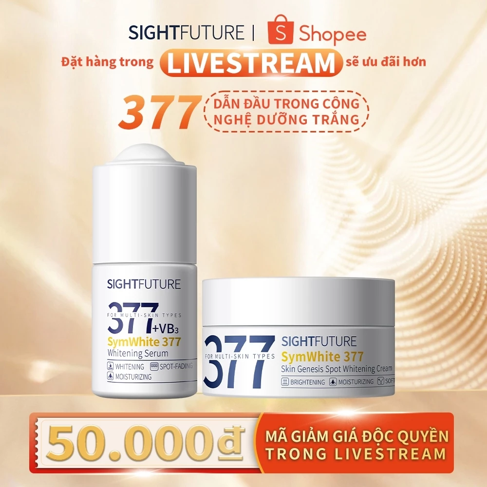 [LIVE] SIGHTFUTURE 377 SymWhite serum 18ml & Kem dưỡng da 30g