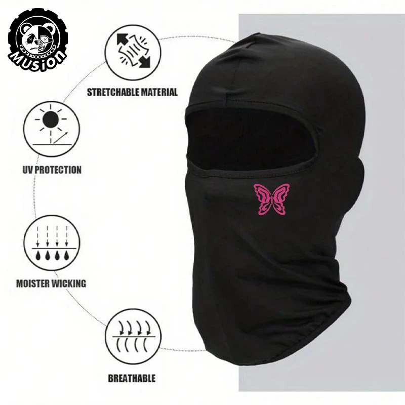 Musion Butterfly Balaclava, Nhẹ Co Giãn Thoáng Khí Mặt Cổ Chống Nắng UV Cho Xe Máy Đi Xe Đạp Thể Thao Ngoài Trời Unisex