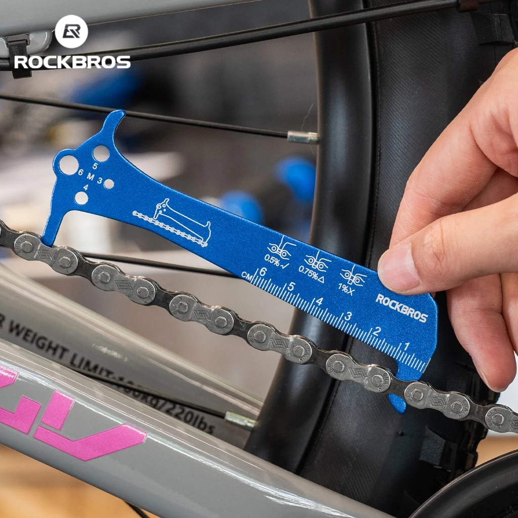 ROCKBROS Dây Xích Xe Đạp Chỉ Báo Mài Mòn Hợp Kim Nhôm Có Móc Xích Đo Vít Dụng Cụ Bảo Trì Đa Năng Cho Xe Đạp Leo Núi Và Xe Đạp Đường Bộ