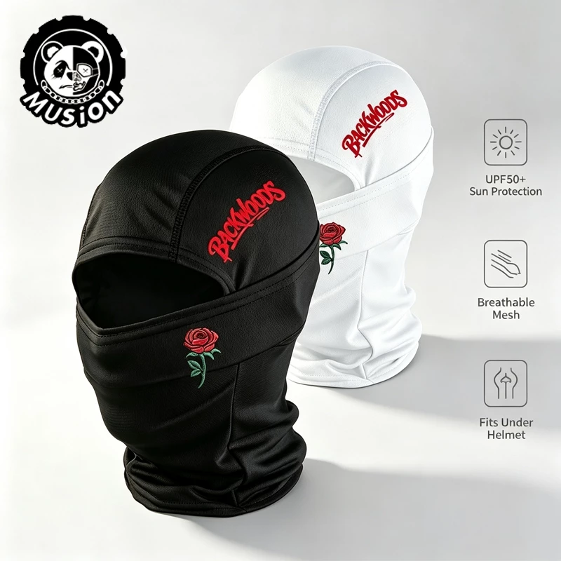Musion Rose-In Balaclava, Tấm lót mũ bảo hiểm Chống tia cực tím lưới khô nhanh, Vỏ cổ mặt đàn hồi để đi xe máy Thể thao ngoài trời Unisex