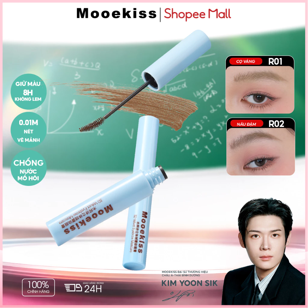 Gel Chân Mày Mooekiss, Định Hình Sợi Mày, Chống Nước Mồ Hôi, Lâu Trôi, Tự Nhiên, Chống Nước, Chống Mồ Hôi, Không Lem, Tự Nhiên, Siêu Mảnh, Tạo Sợi