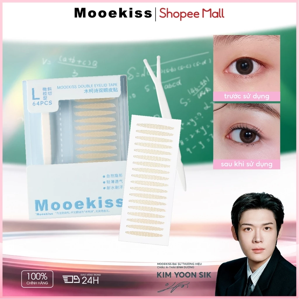 Miếng dán hai mí Mooekiss, vô hình, tự nhiên, liền mạch, hai mặt