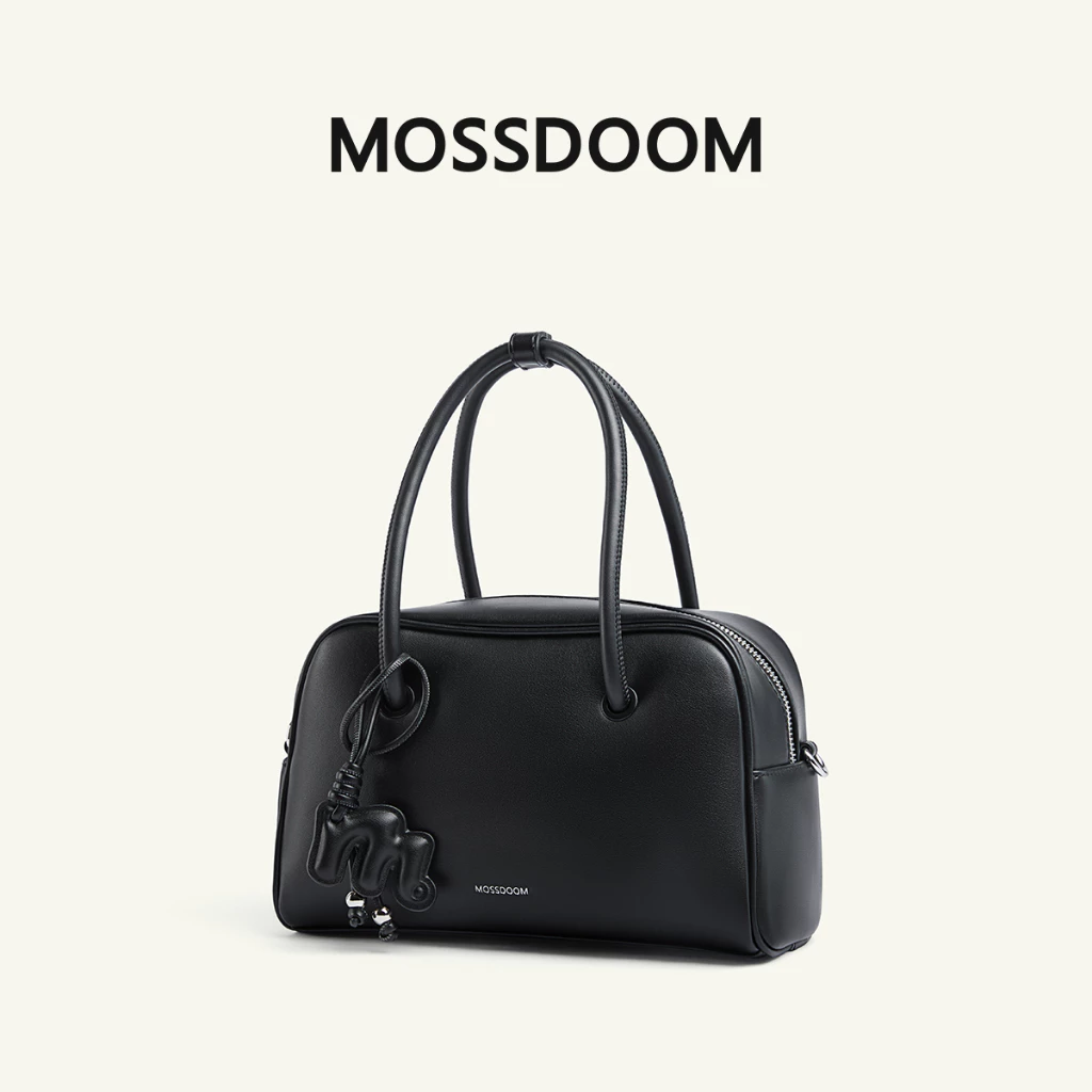 MOSSDOOM Yoori Bag Túi xách Boston dành cho nữ dây đeo chéo có thể tháo rời, mặt dây chuyền hình chữ cái