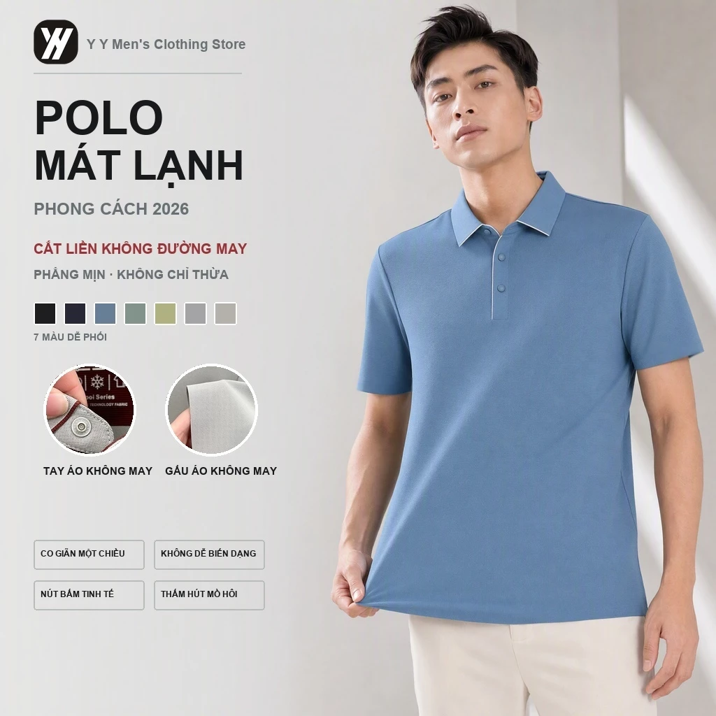 Ruxury Không Sắt Cảm Giác Thoáng Mát Băng Lụa Cổ Áo Polo Dành Cho Nam Nhanh Khô Tay Ngắn Công Sở Hàng Ngày WearMulti Màu Sắc Có Sẵn