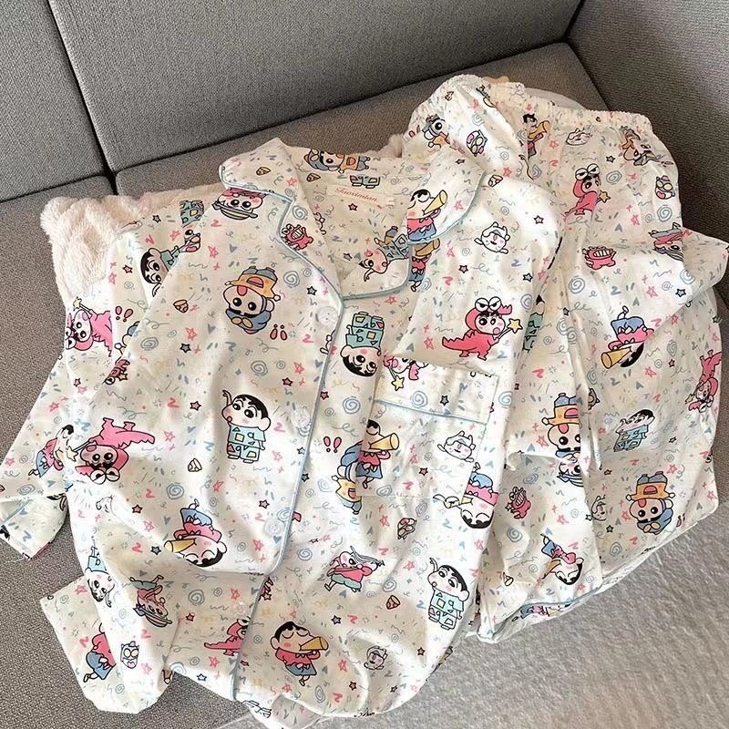 Bộ đồ ngủ hoạt hình Nhật Bản dành cho nữ áo khoác ngoài dài tay
