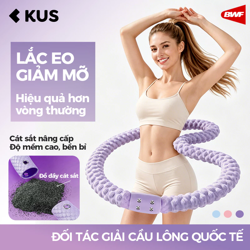 Vòng Lắc Eo Giảm Cân Đổ Cát Sắt Bọc Vải Dệt Kim 1.5kg - 3kg Giảm Mỡ Bụng, Eo Thon Săn Chắc, Phù Hợp Tập Gym Và Yoga Tại Nhà
