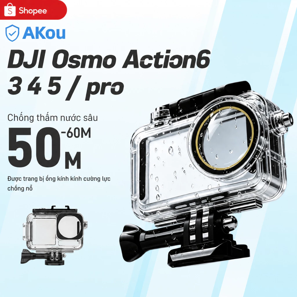 Ốp lưng chống nước 60M cho DJI Osmo Action 6/5 Pro/4/3