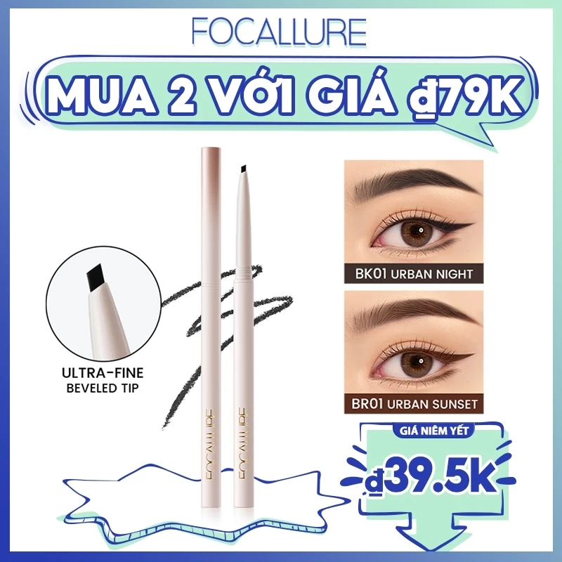 Focallure#Bút Kẻ Mắt Dạng Gel MordenUrban Siêu Mịn Đa Năng Nhanh Khô Chống Thấm Nước Dễ Sử Dụng