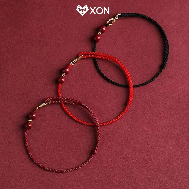 ⚡12h⚡[XON] Vòng tay Luy đơn giản thời trang dành cho nam giới Biểu tượng bện thủ công Vòng tay cặp đôi Vòng tay hạt Cinnabar Quà tặng [Mina]