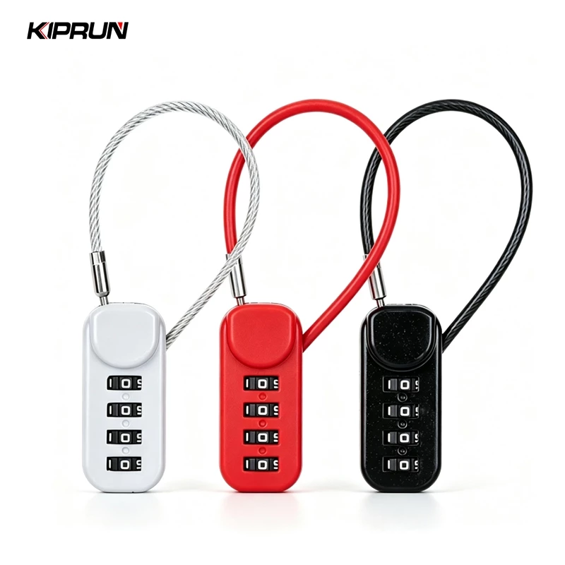 Khóa cáp kết hợp KIPRUN, với dây 13,5cm, Khóa mã kết hợp 4 chữ số, Khóa móc hợp kim kẽm Ba lô Tủ khóa kéo Khóa hành lý, Chống thời tiết và chống gỉ