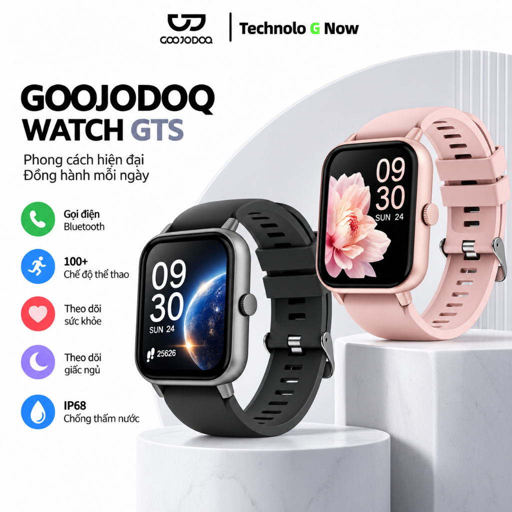 Đồng hồ thông minh chính hãng GOOJODOQ 2024 Màn hình cảm ứng, theo dõi sức…