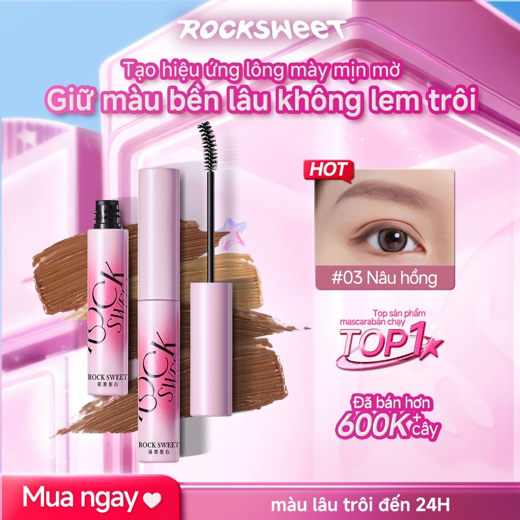 ROCKSWEET RS Mascara Lông Mày – Nhung Mỏng Và Bền, Có Lông Mày Hoang Dã, Lông…