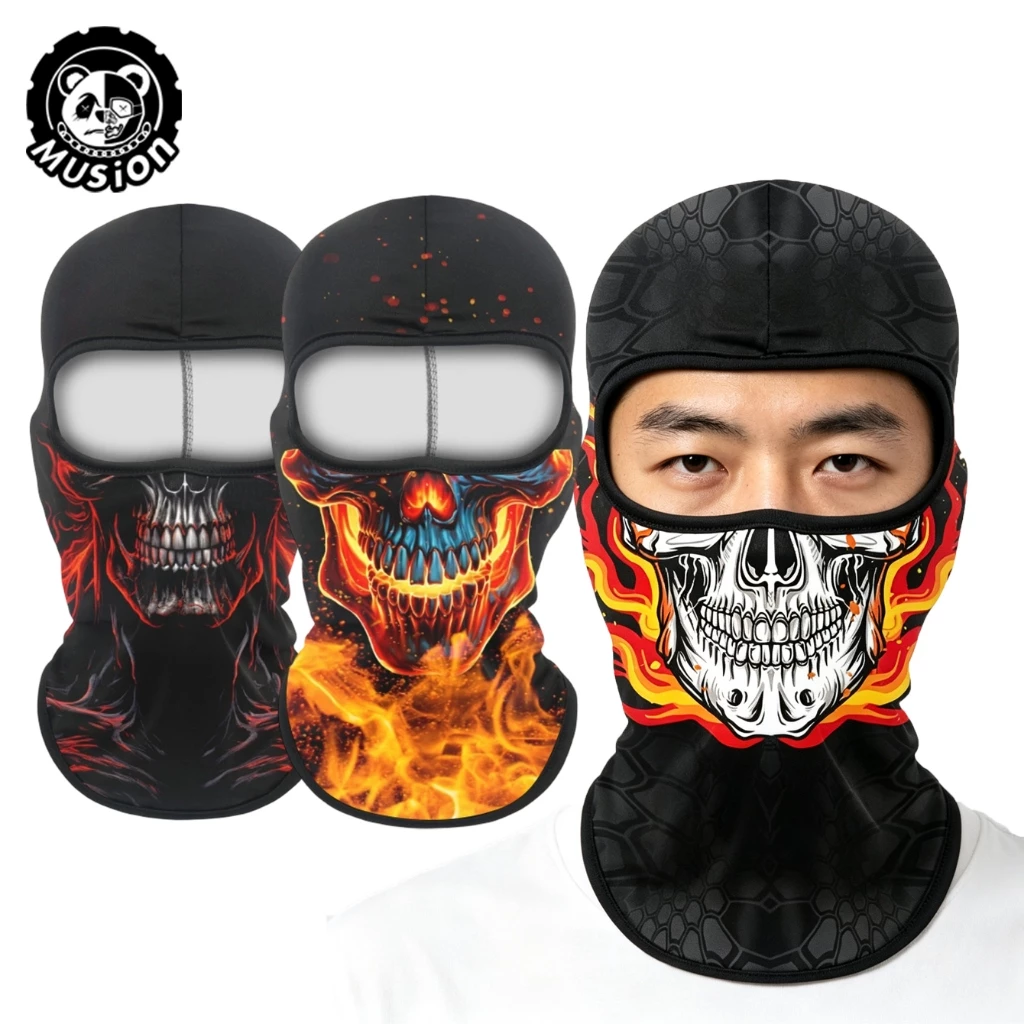 Musion Skull Balaclava Full Face Mask Mũ bảo hiểm xe máy Vỏ bên trong Chống gió Thoáng khí Cưỡi mặt