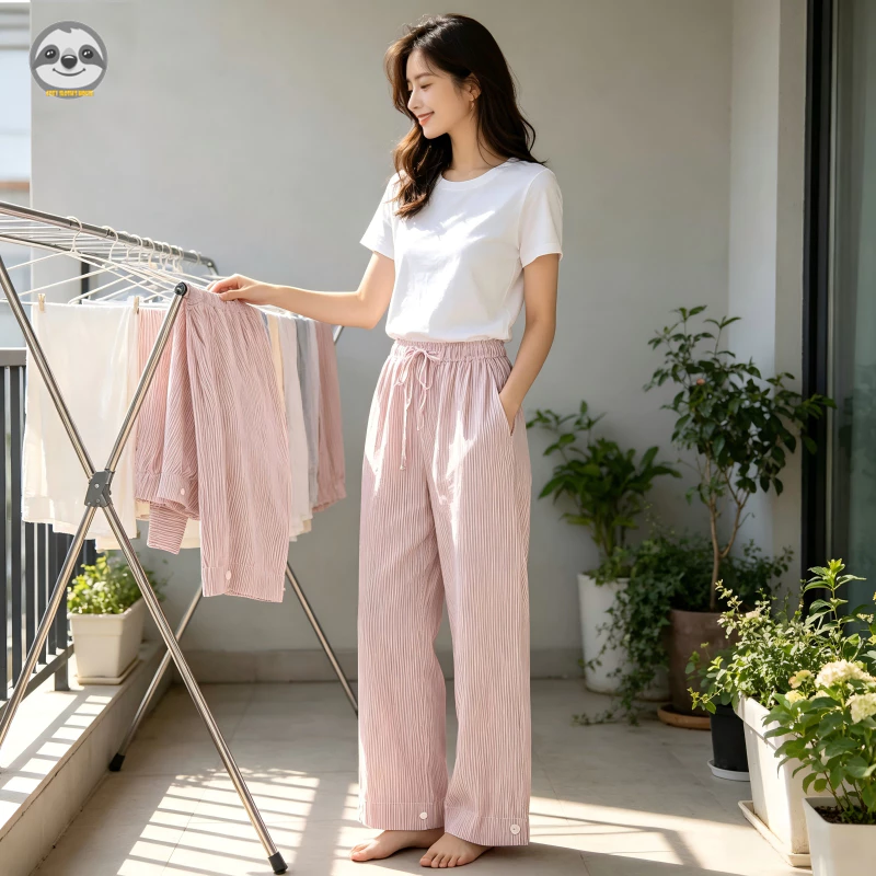 Quần Pyjama và Quần Yếm Cặp Đôi Style Nhật Bản, Chất Liệu Cotton Nguyên Chất, Dáng Rộng Thoải Mái Cho Ngày Hằng Ngày