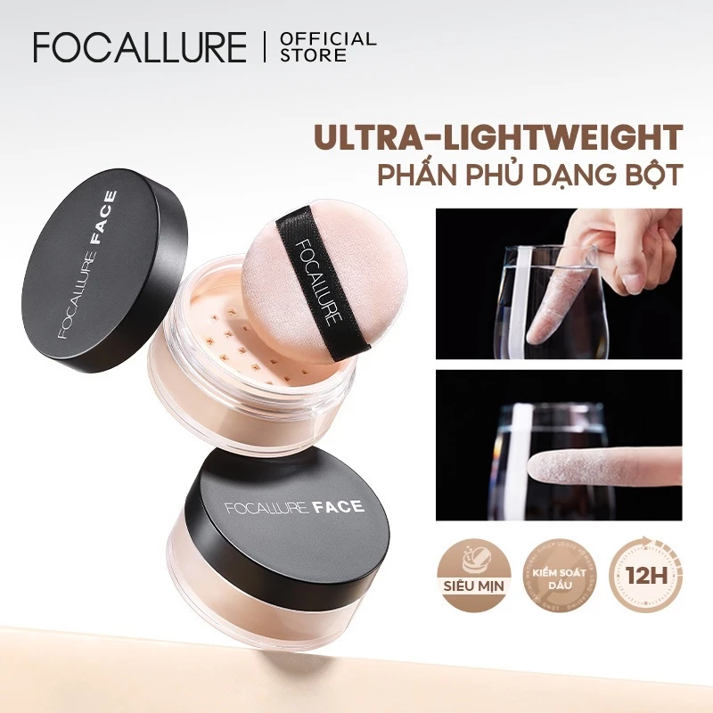 Phấn phủ FOCALLURE trang điểm nền với 3 màu tùy chọn 7G