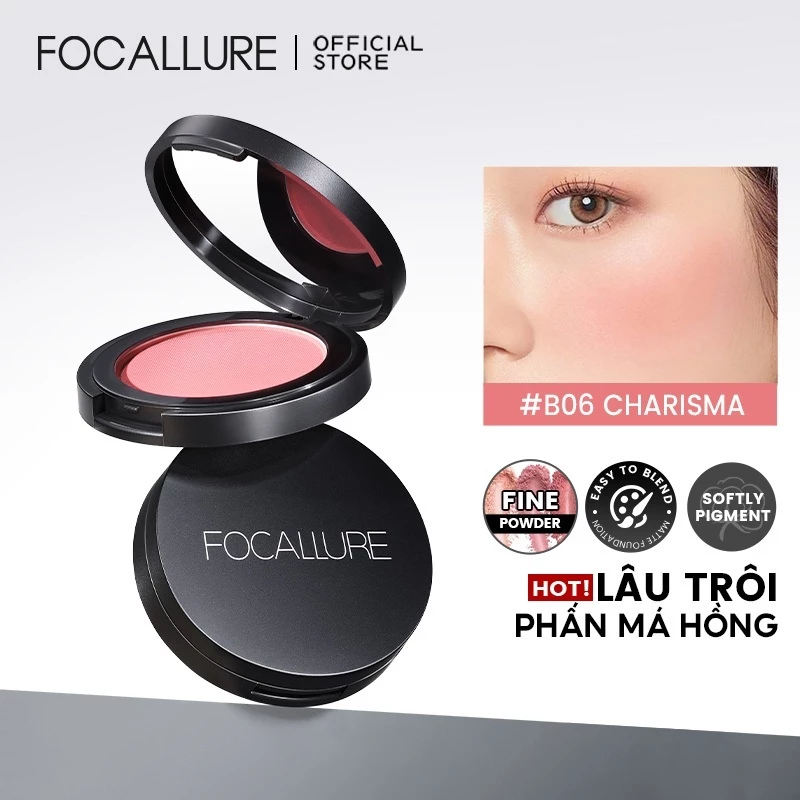 Phấn má hồng FOCALLURE trang điểm tự nhiên 11 màu tùy chọn 2.8g