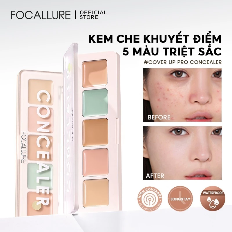 Bảng Kem Che Khuyết Điểm Focallure Độ Che Phủ Cao Chống Nước Lâu Trôi