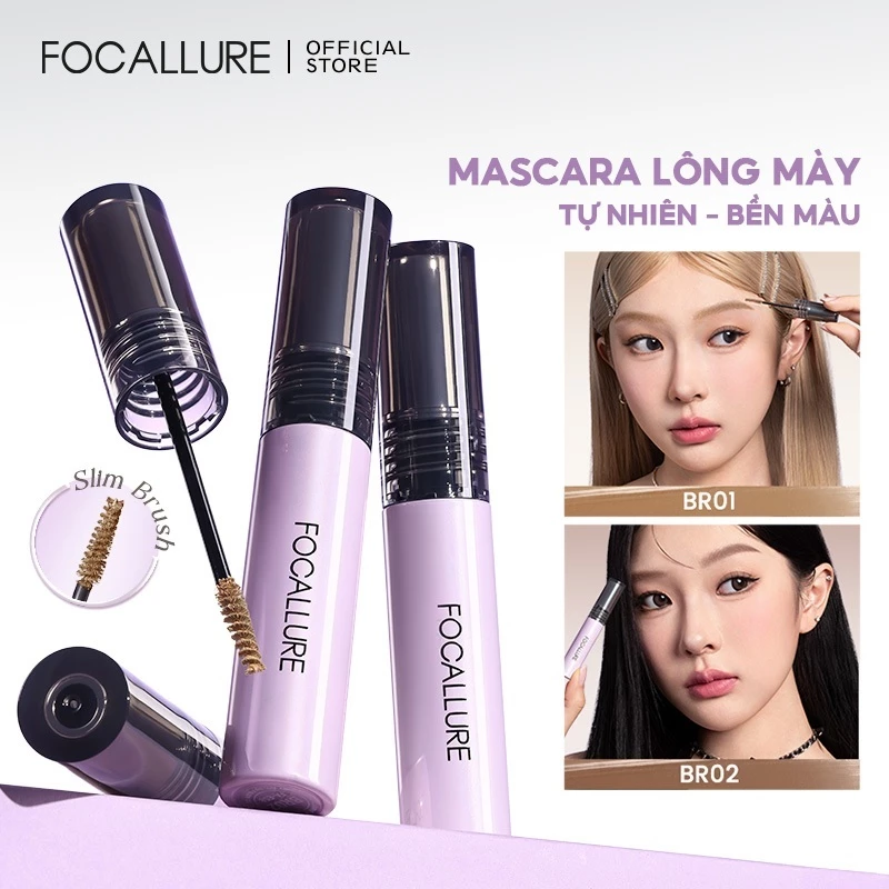 Focallure Full-Cover Slim Browcara Lông Mày Mascara Chống Va Đập Mềm Mờ Lông Mày Bao Da Tự Nhiên Màu Lông Mày Bàn Chải Mỏng Chống Thấm Nước Chống lem 24H Lâu Dài