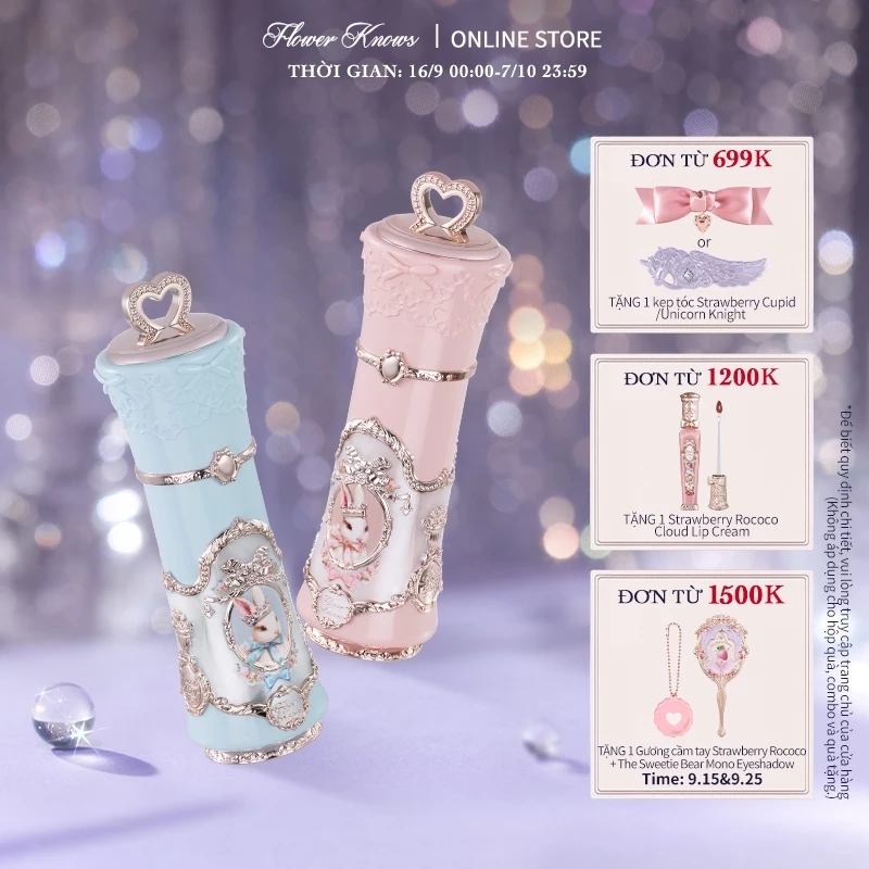 Son Thỏi Lì Matte Flower Knows Bunny Garden Collection Kem dưỡng môi Nhung Mềm Môi Lâu Trôi Không Khô Môi 5ml