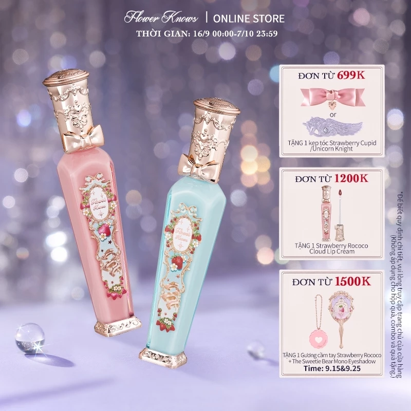 Flower Knows Strawberry Rococo Series Cloud Lip  Dâu Tây Xinh Xắn Son Kem 3.5ml